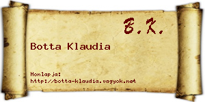 Botta Klaudia névjegykártya